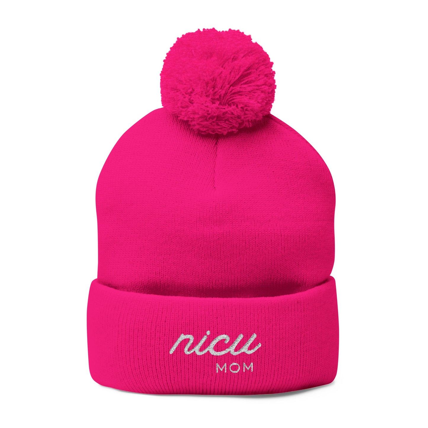 NICU Mom Pom-Pom Beanie