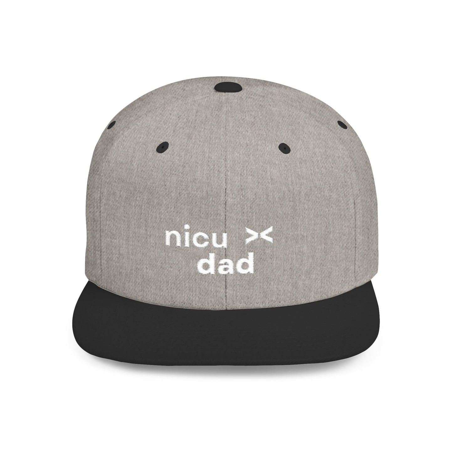 NICU Dad Flat Bill Snapback Hat