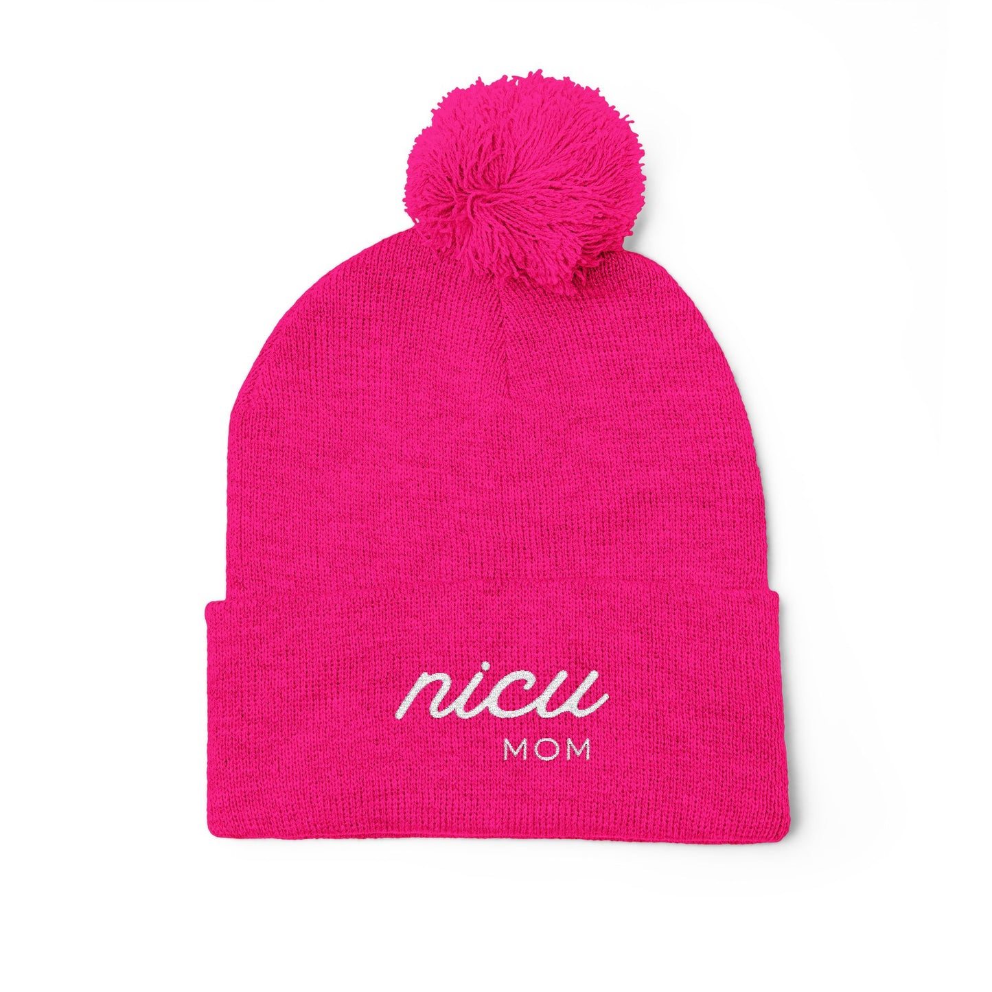 NICU Mom Pom-Pom Beanie