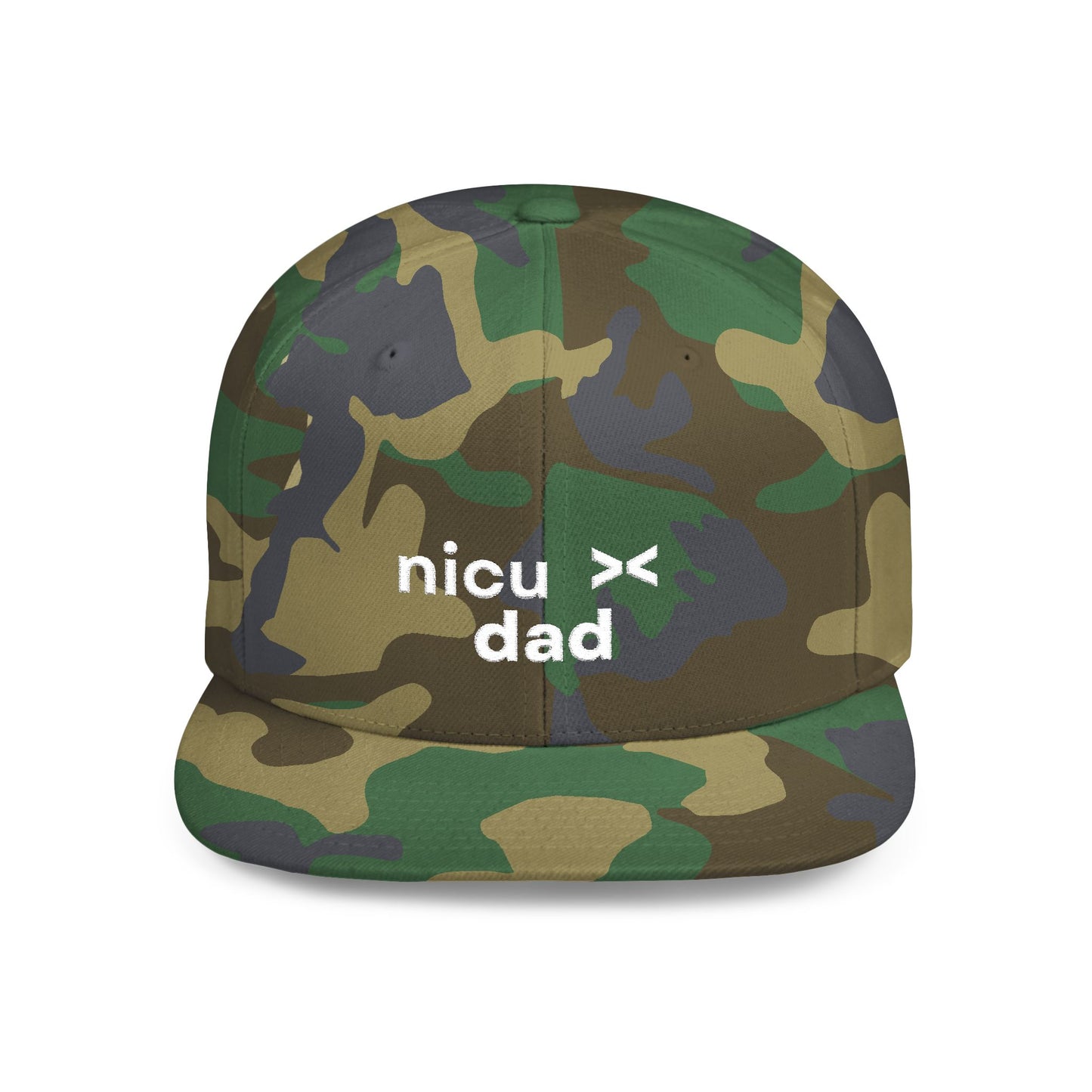 NICU Dad Flat Bill Snapback Hat