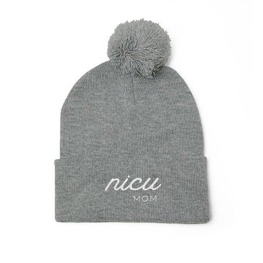 NICU Mom Pom-Pom Beanie
